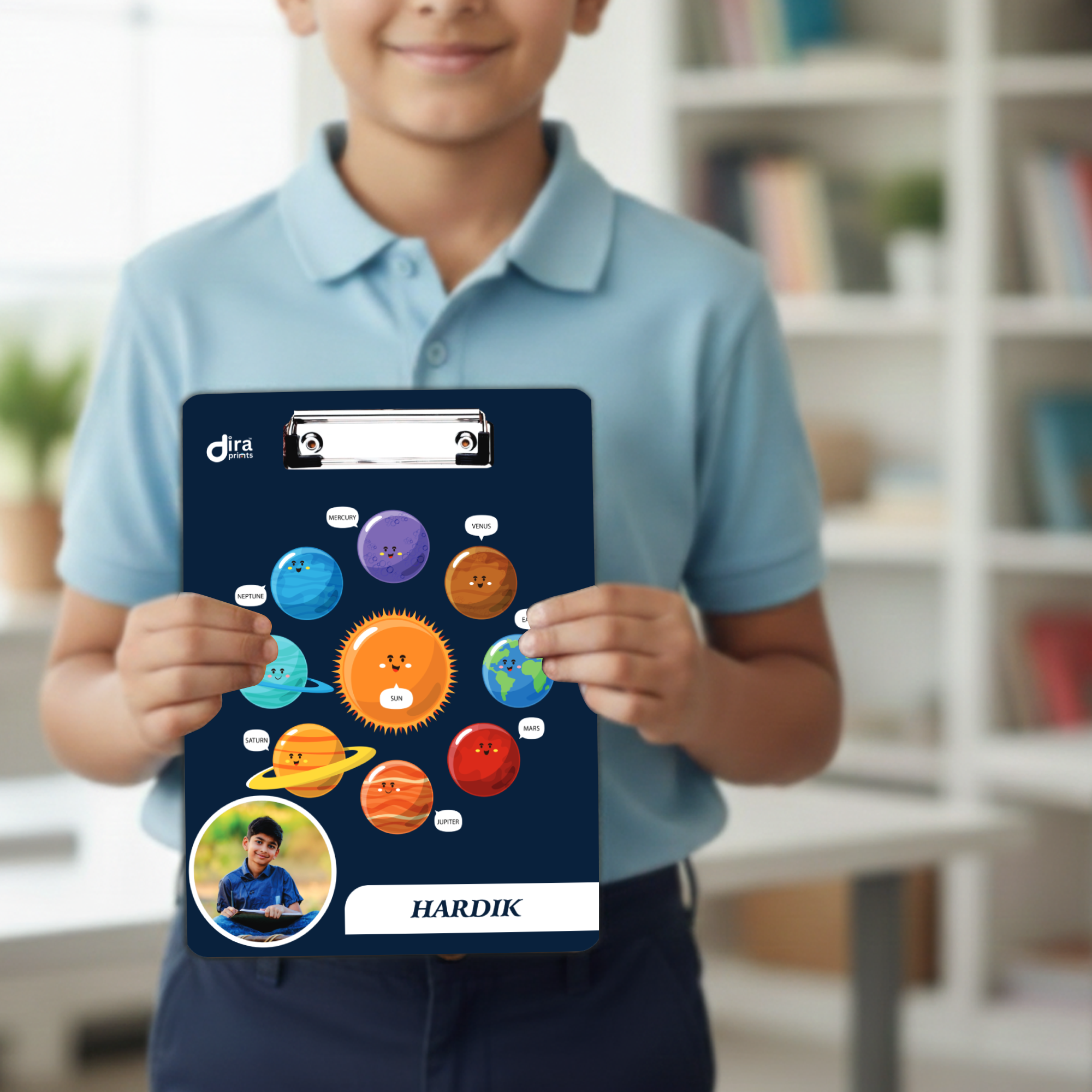 Personalized Solar System Exam Board | Custom Photo & Name Writing Pad for Students By Diraprints