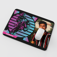 Personalized Neon Racing Mouse Pad | Custom Photo Mountain Bike Mouse Pad by Diraprints