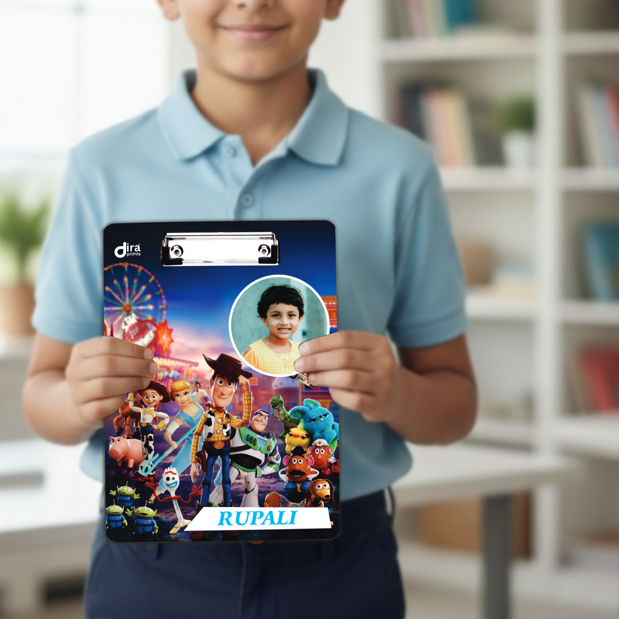 Personalized Toy Story Cartoon Exam Board | Custom Photo & Name Writing Pad for Kids By Diraprints