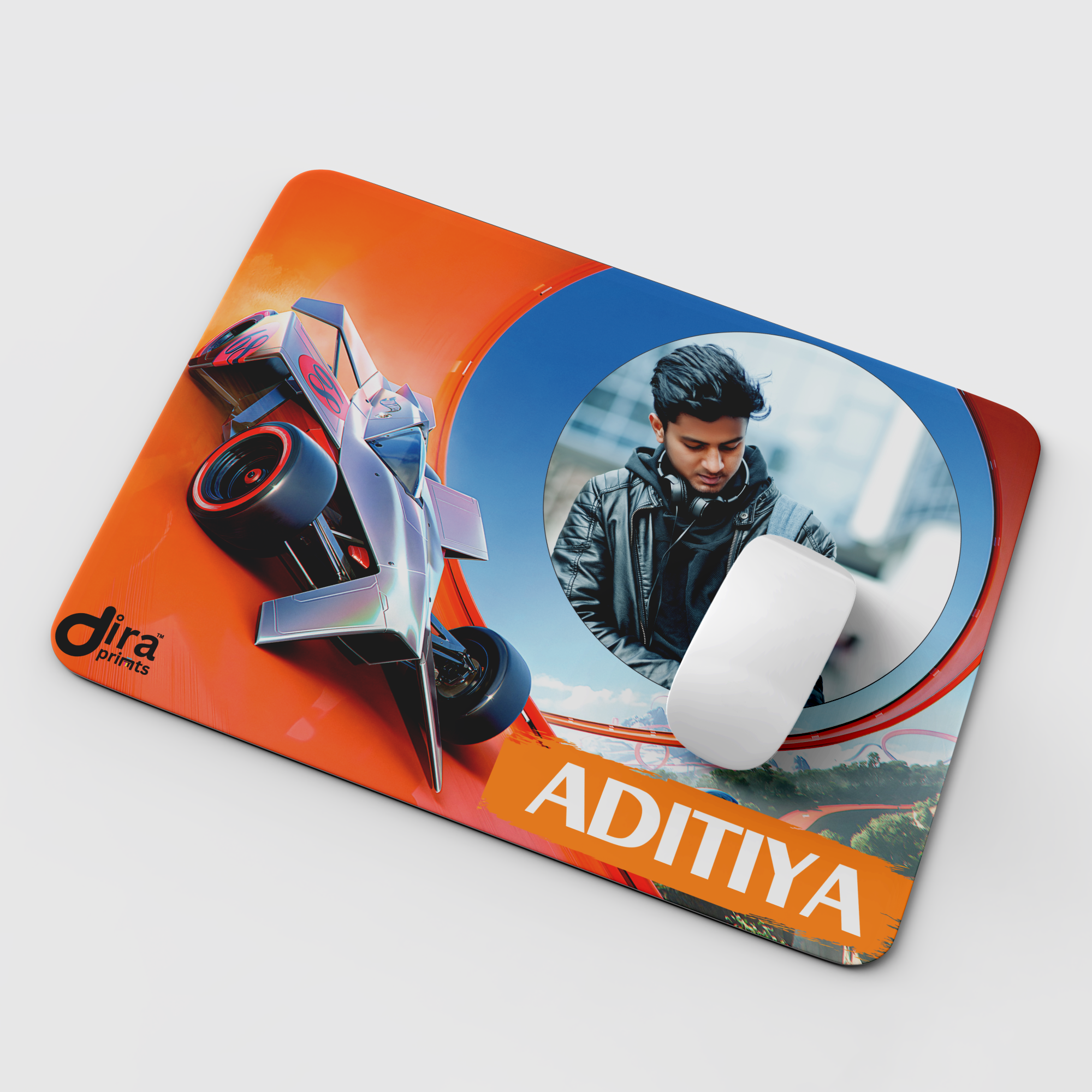 Personalized F1 Racing Car Mouse Pad | Custom Photo Motorsport Mouse Pad by Diraprints