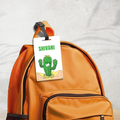 🌵 Personalized Smiling Cactus Bag Tag | Custom Desert Name Label By Diraprints
