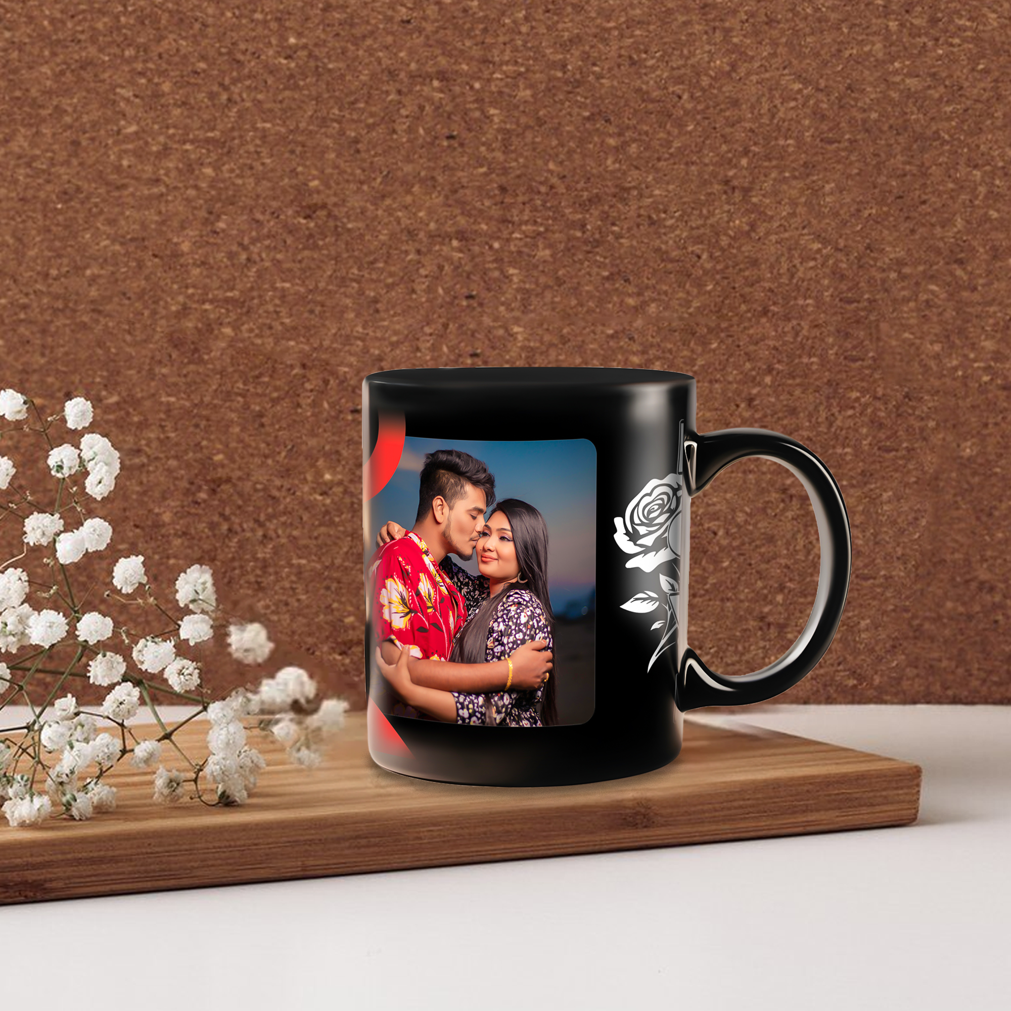 Personalized Photo Black Ceramic Mug - By Diraprints