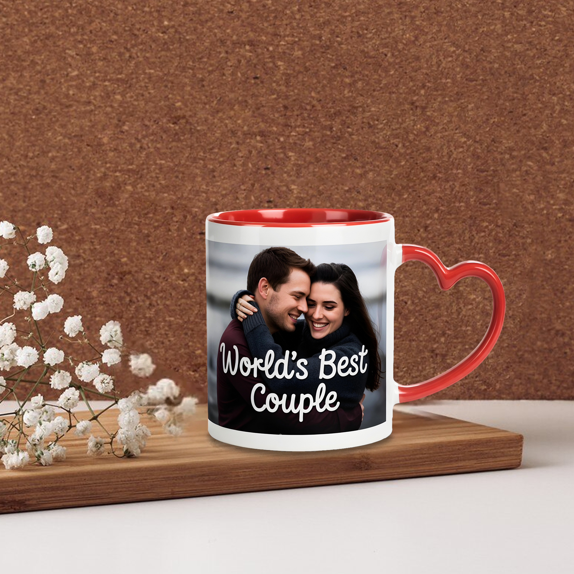 Personalized Heart Handle Mug |  Perfect Romantic Gift for Couples by Diraprints