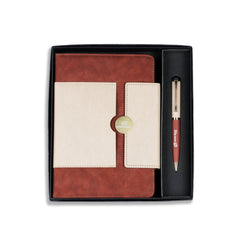 Custom Branded Dual-Tone Corporate Gift Set | Personalized Diary and Pen Combo for Bulk Orders | Executive Client Gifts by Diraprints