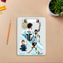 Personalized Lionel Messi Football Exam Board | Custom Photo & Name Writing Pad for Soccer Fans By Diraprints