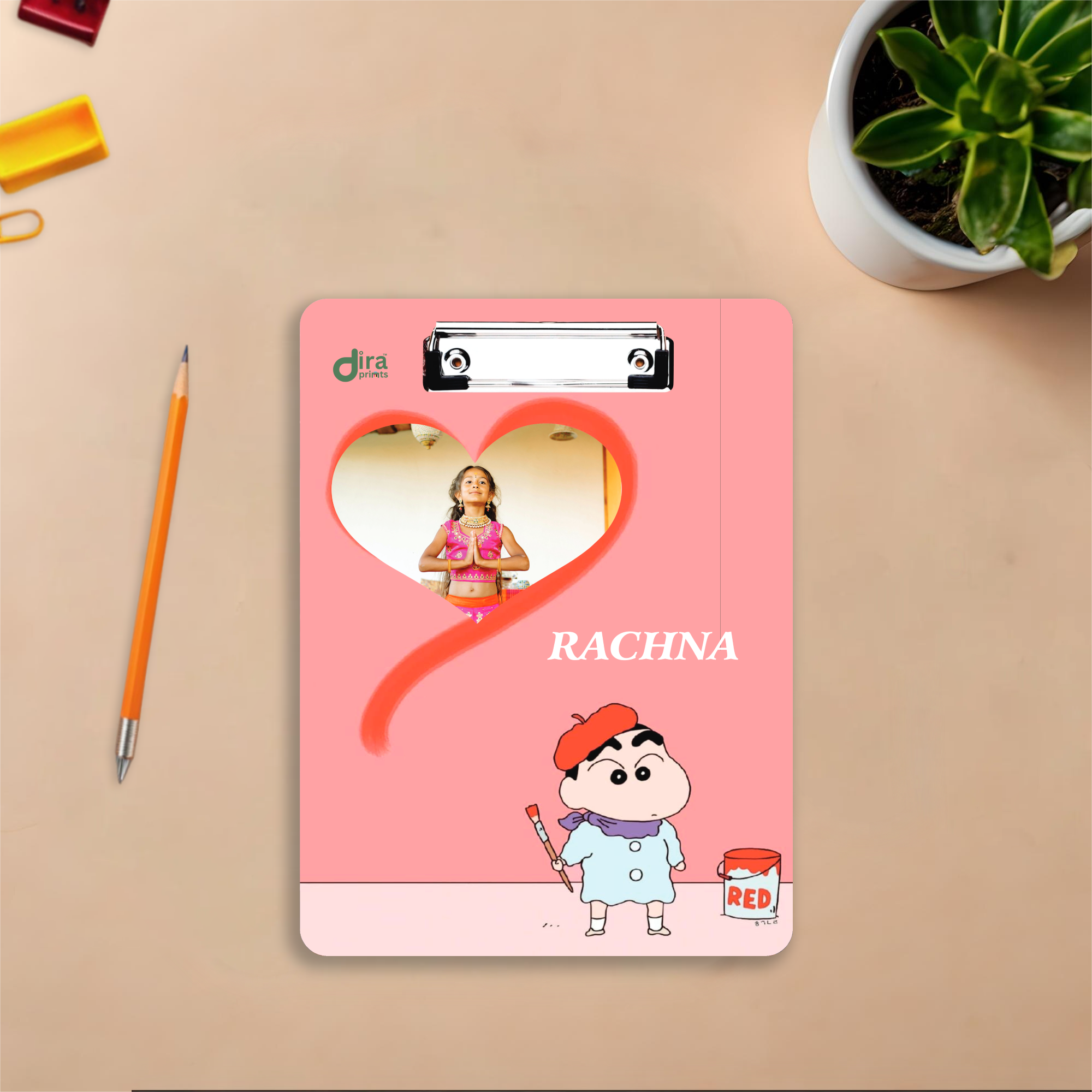 Personalized Shin-chan Exam Board | Custom Photo & Name Writing Pad for Kids by Diraprints