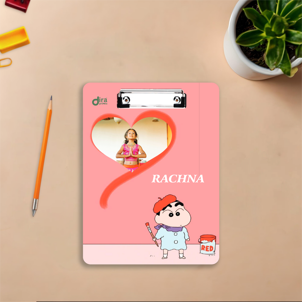 Personalized Shin-chan Exam Board | Custom Photo & Name Writing Pad for Kids by Diraprints