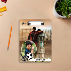 Personalized Ronaldo & Messi GOAT Exam Board | Custom Photo & Name Writing Pad for Football Fans By Diraprints
