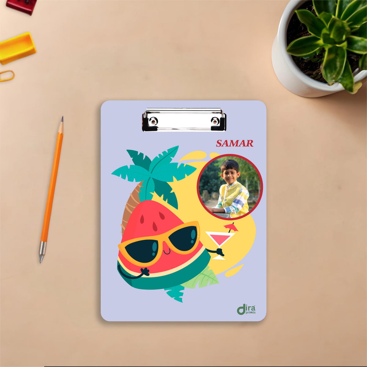 Custom Watermelon Theme Exam Board | Personalized A4 Clipboard for Kids & Students By Diraprints
