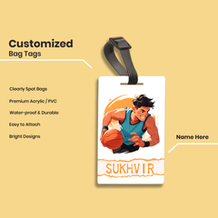 🏀 Personalized Basketball Player Bag Tag | Custom Sports Name Label for Boys By Diraprints