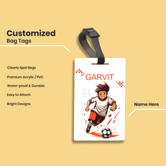 ⚽ Personalized Football Player Bag Tag | Custom Soccer Name Label for Boys By Diraprints