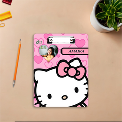 Personalized Hello Kitty Exam Board | Custom Photo & Name Writing Pad for Girls by Diraprints