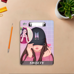 Personalized BTS K-Pop Exam Board | Custom Photo & Name Writing Pad for ARMY By Diraprints