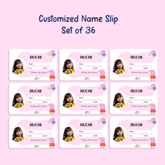 Personalized Peppa Pig Name Slip | Custom Kids ID Labels for School by Diraprints