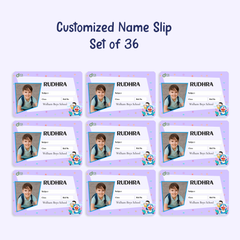 Personalized Doraemon Name Slip | Custom Kids ID Labels for School by Diraprints