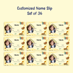 Personalized Standard Kids' Name Slip | Custom Kids ID Labels for School by Diraprints