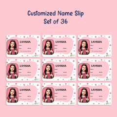 Personalized Colorful Polka Dots Name Slip | Custom Kids ID Labels for School by Diraprints
