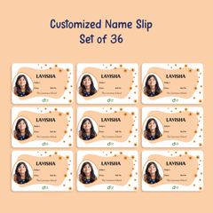 Personalized Elegant Floral Name Slip | Custom Kids ID Labels for School by Diraprints
