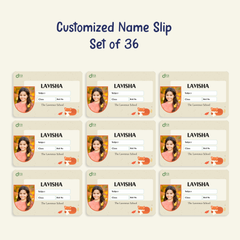 Personalized Red Fox Name Slip | Custom Kids ID Labels for School by Diraprints