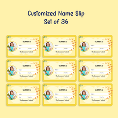Personalized Orange Butterfly Name Slip | Custom Kids ID Labels for School by Diraprints