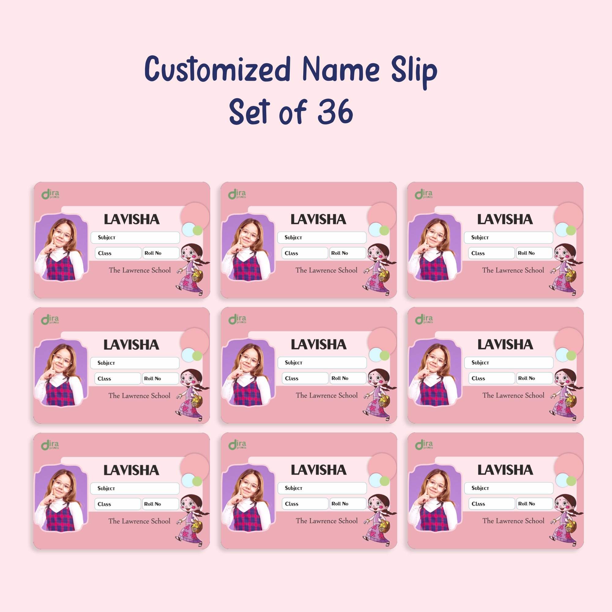 Personalized Chutki Name Slip | Custom Kids ID Labels for School by Diraprints