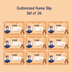 Personalized Teddy Bear Name Slip | Custom Kids ID Labels for School by Diraprints