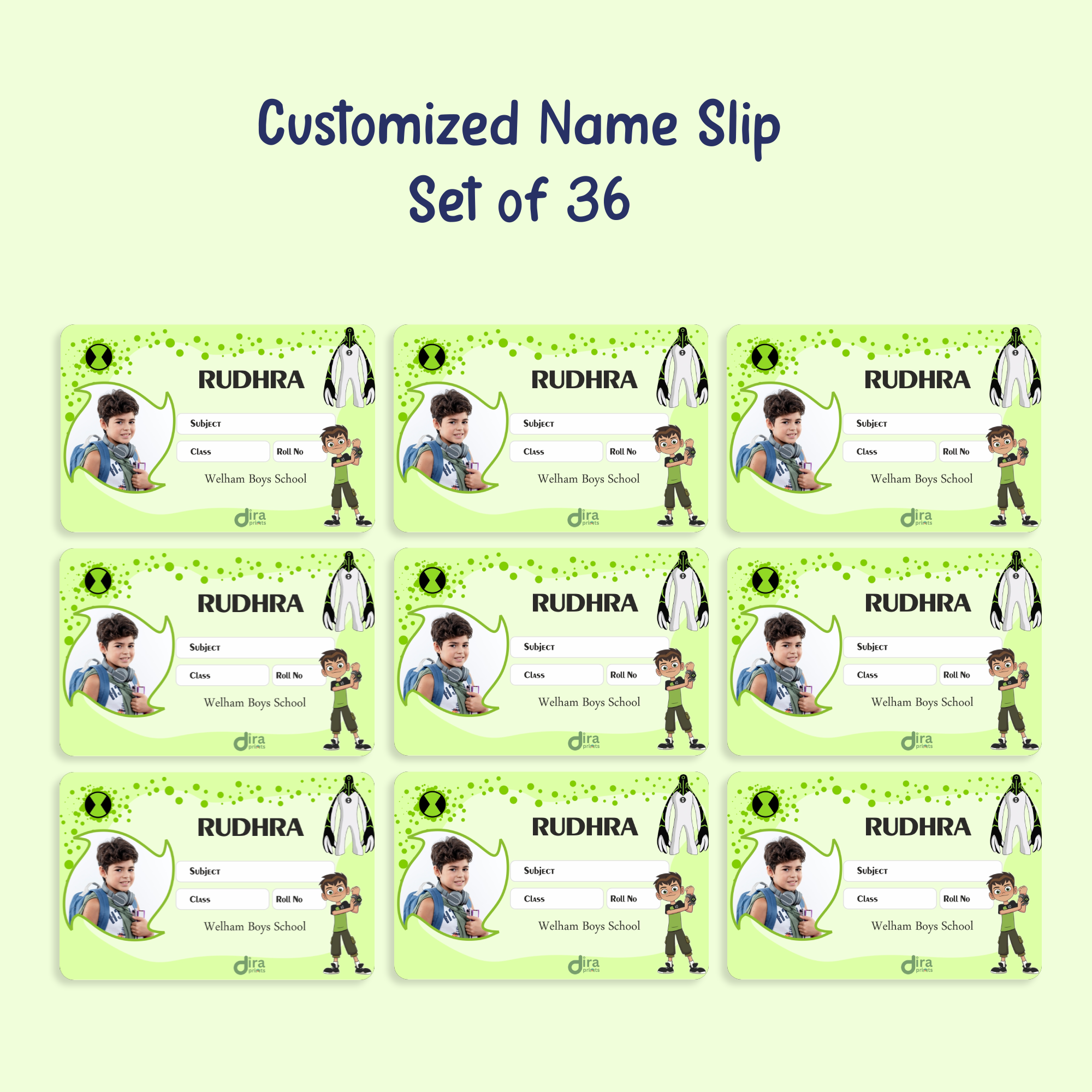 Personalized Ben 10 Ultra T Name Slip by Diraprints