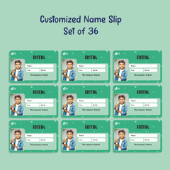 Personalized Basic Child Name Slip | Custom Kids ID Labels for School by Diraprints