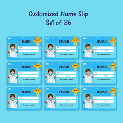 Personalized Cute Cat Name Slip | Custom Kids ID Labels for School by Diraprints