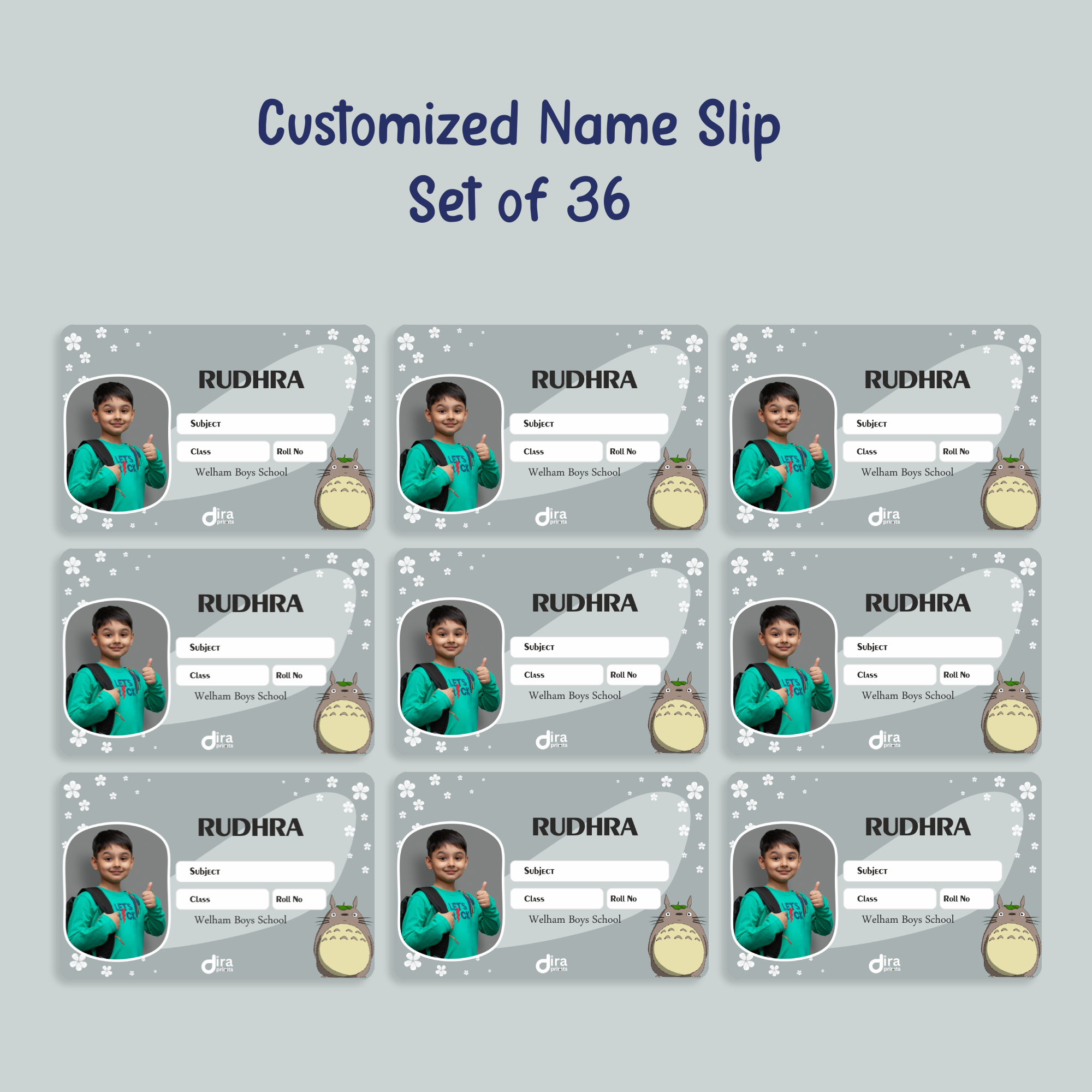 Personalized Totoro Name Slip by Diraprints