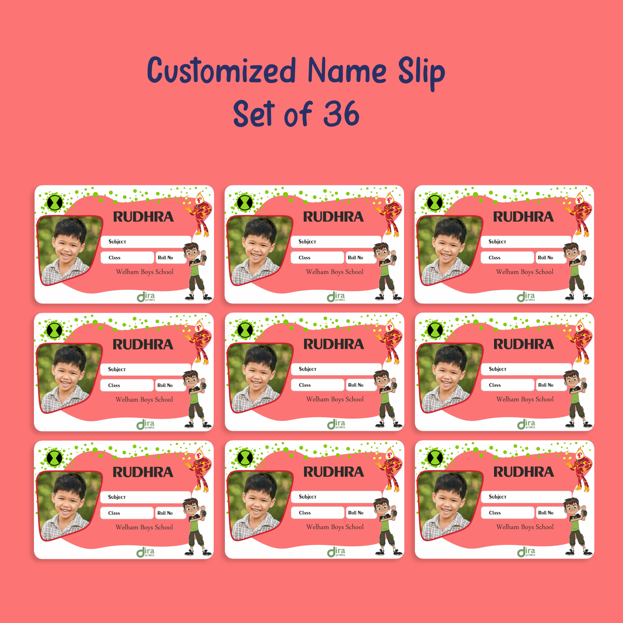 Personalized Ben 10 Heatblast Name Slip by Diraprints