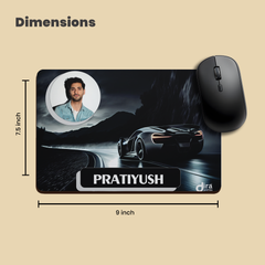 Personalized Black Bugatti Mouse Pad | Custom Photo Hypercar Mouse Pad by Diraprints