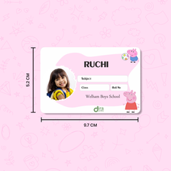 Personalized Peppa Pig Name Slip | Custom Kids ID Labels for School by Diraprints