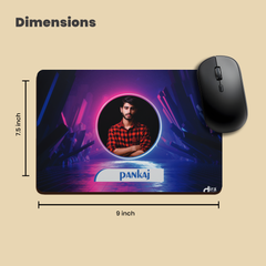 Personalized Dark Abstract Mouse Pad | Custom Photo Tech Geometric Mouse Pad by Diraprints