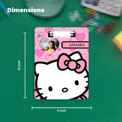 Personalized Hello Kitty Exam Board | Custom Photo & Name Writing Pad for Girls by Diraprints