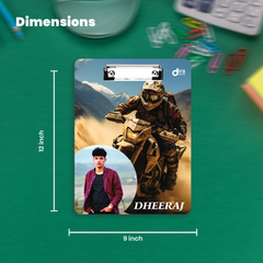 Off-Road Dirt Bike Design Personalized Exam Board | Custom Photo & Name Writing Pad by Diraprints