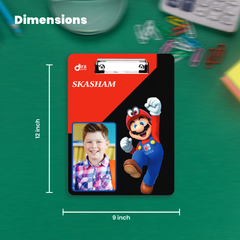 Custom Super Mario Theme Exam Board | Personalized A4 Gaming Clipboard for Kids By Diraprints