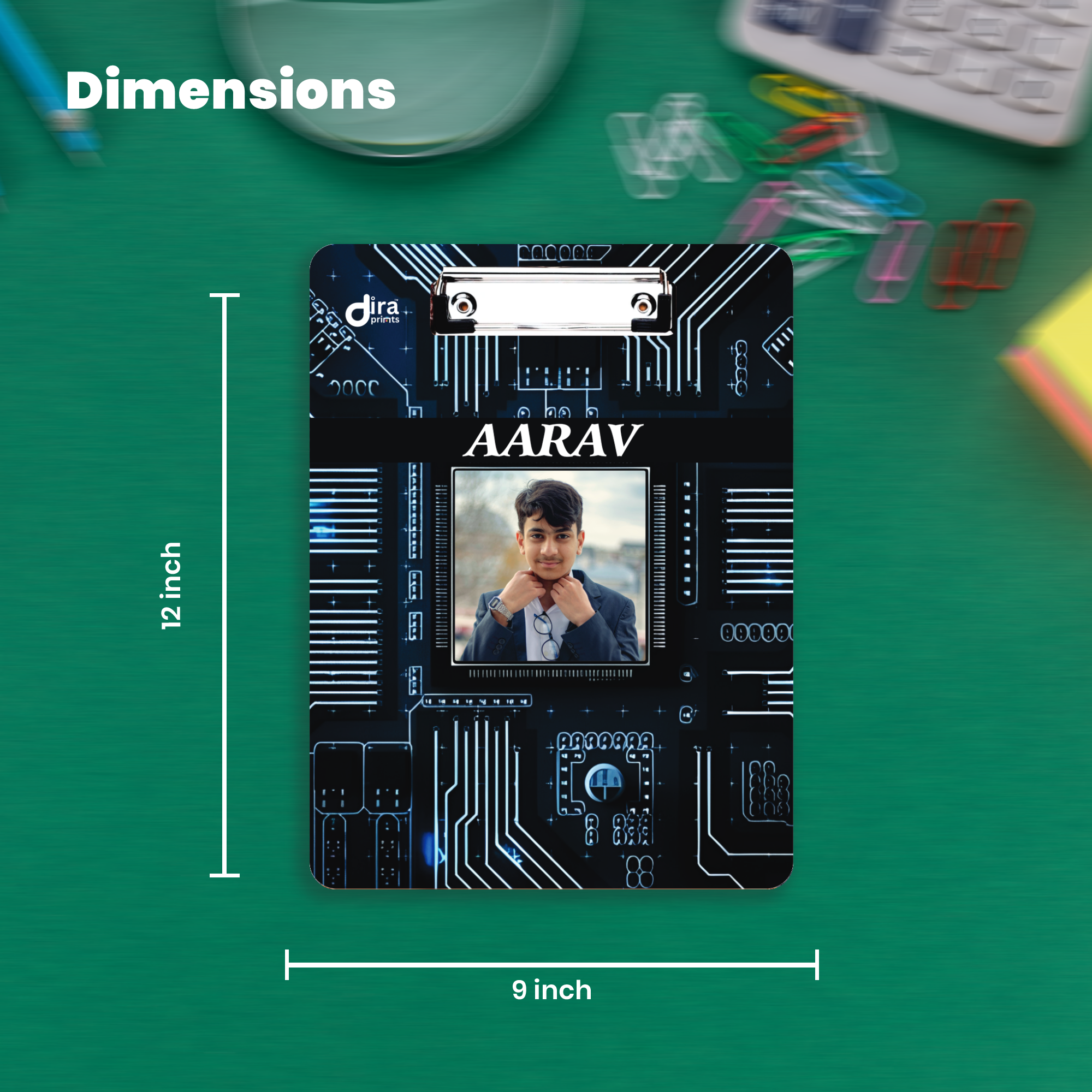 Personalized Exam Board | Custom Photo & Name Writing Pad | Durable Study Board for Students by Diraprints