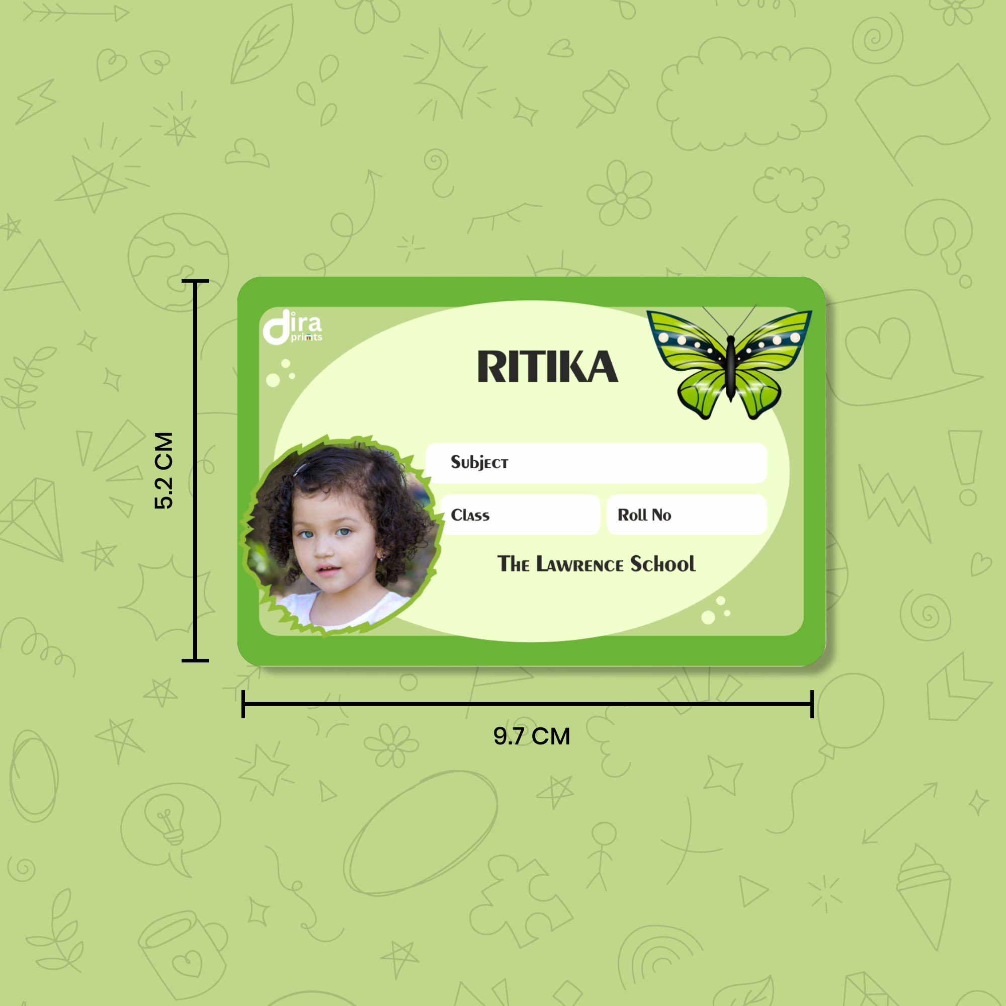 Personalized Butterfly Name Slip | Custom Kids ID Labels for School by Diraprints