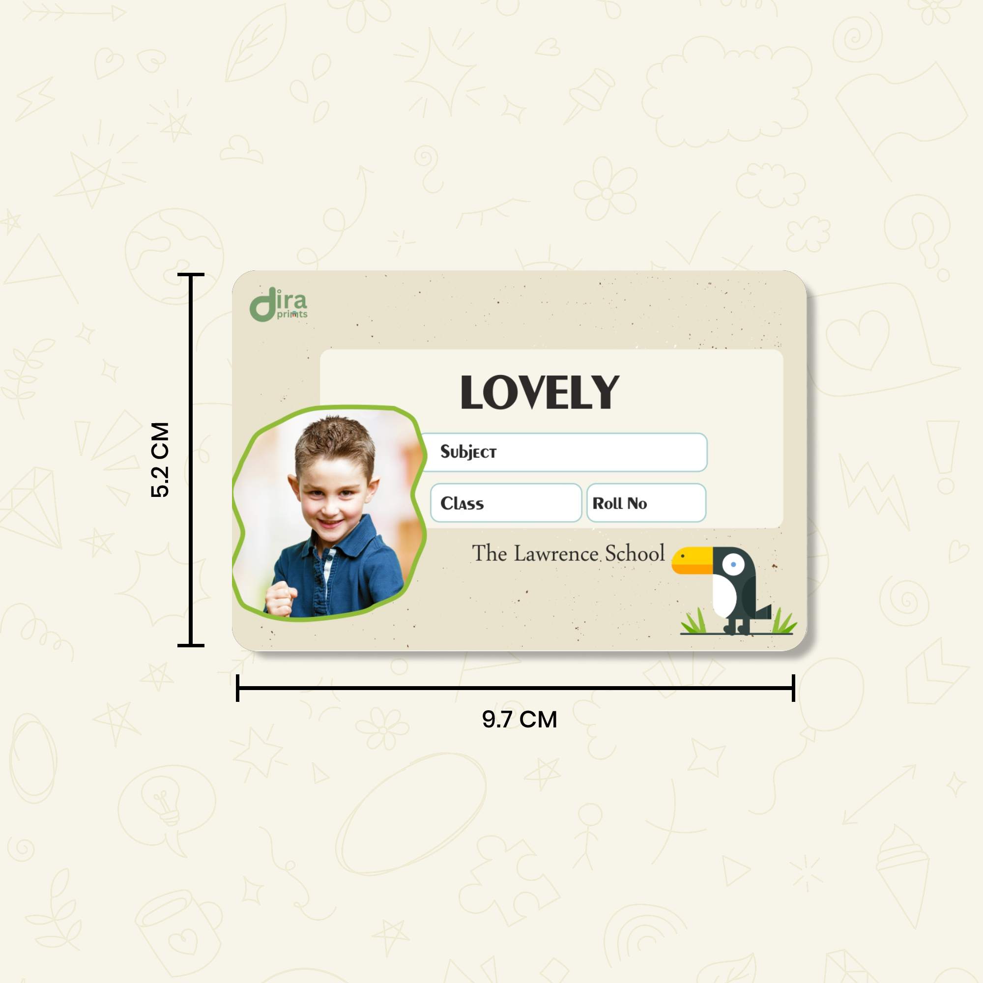 Personalized Toucan Bird Name Slip | Custom Kids ID Labels for School by Diraprints