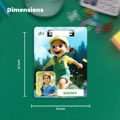 Personalized Cute Animated Girl Exam Board | Custom Photo A4 Clipboard for Kids By Diraprints