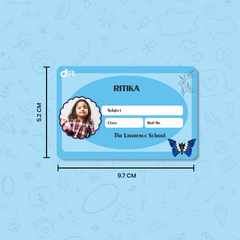 Personalized Blue Butterfly Name Slip | Custom Kids ID Labels for School by Diraprints
