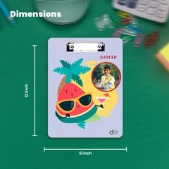 Custom Watermelon Theme Exam Board | Personalized A4 Clipboard for Kids & Students By Diraprints