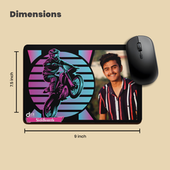 Personalized Neon Racing Mouse Pad | Custom Photo Mountain Bike Mouse Pad by Diraprints