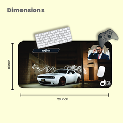 Personalized White Mustang Desk Mat | Custom Photo Classic Muscle Car Desk Mat by Diraprints