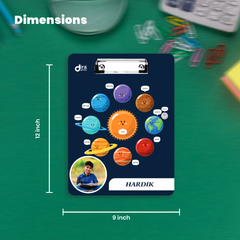 Personalized Solar System Exam Board | Custom Photo & Name Writing Pad for Students By Diraprints