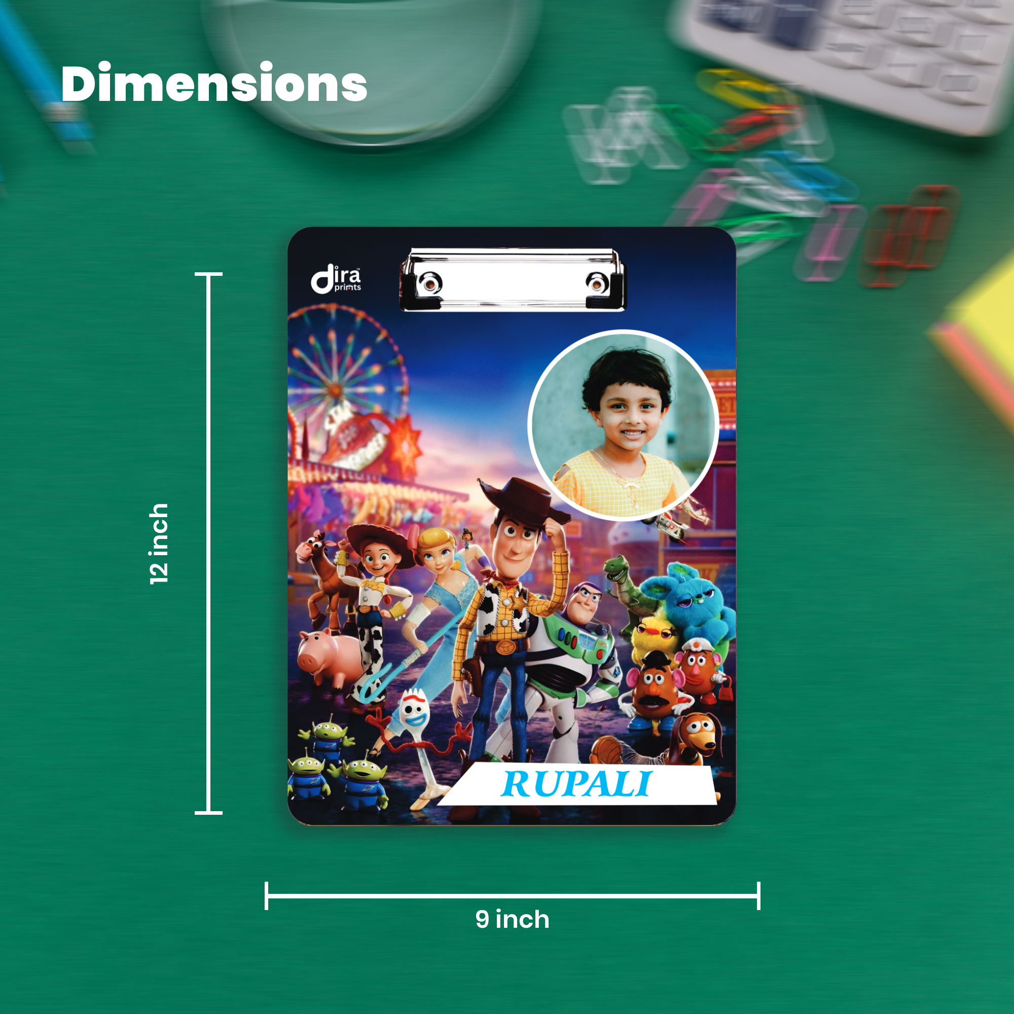 Personalized Toy Story Cartoon Exam Board | Custom Photo & Name Writing Pad for Kids By Diraprints