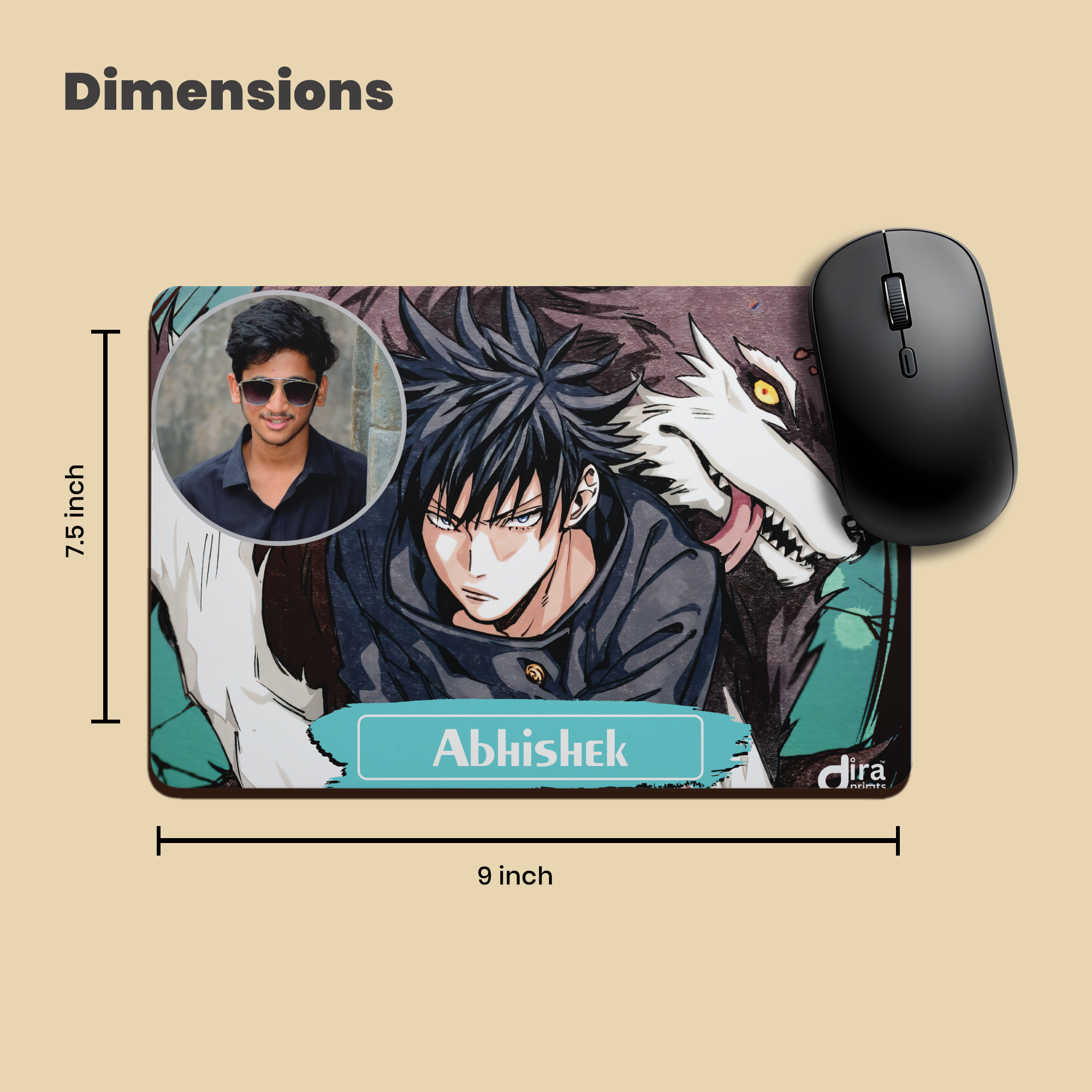 Personalized Jujutsu Kaisen Mouse Pad | Custom Photo Anime Mouse Pad by Diraprints