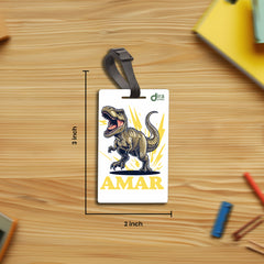 🦖 Personalized T-Rex Dinosaur Bag Tag | Custom Jurassic Name Label By Diraprints