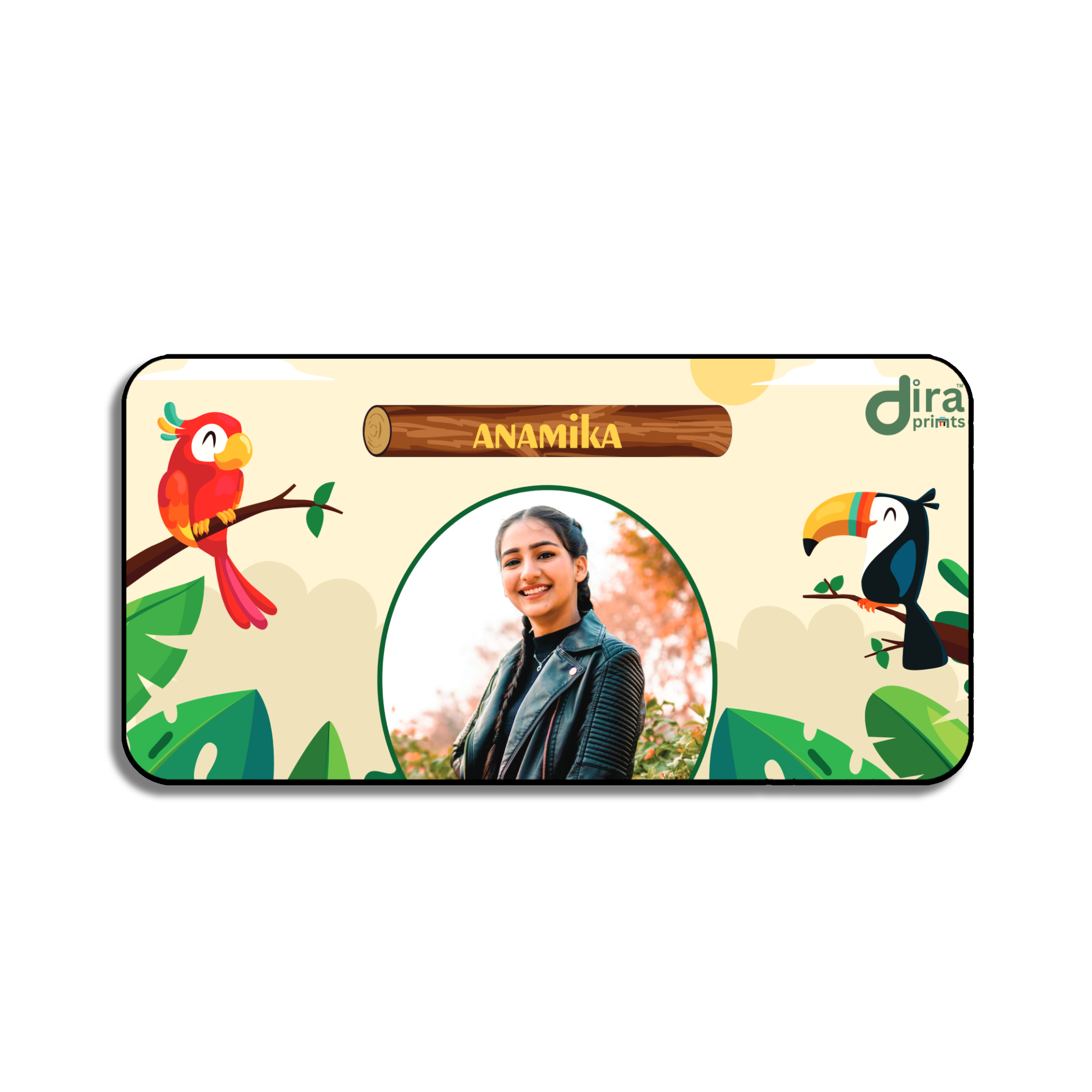 Personalized Parrot Theme Desk Mat | Custom Photo Tropical Bird Desk Mat by Diraprints